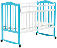 Детская кроватка Bambini М.01.10.09 (белый/голубой) - 