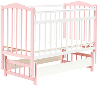 Детская кроватка Bambini М.01.10.11 (белый/розовый) - 