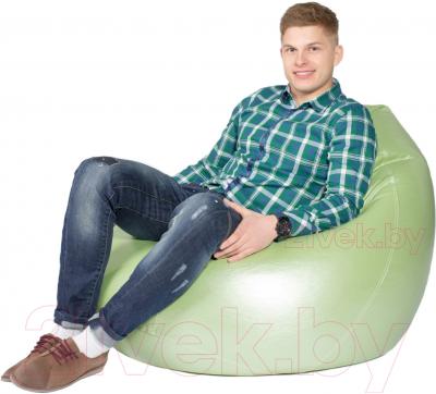 Бескаркасное кресло Meshokby Мешок Серебристо-зеленый (classic balls, M)