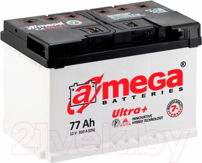Автомобильный аккумулятор A-mega Ultra Plus 6СТ-77 R (77 А/ч)