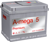 

Автомобильный аккумулятор A-mega, Premium 6СТ-60-А3 R
