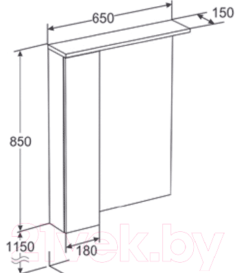 Шкаф с зеркалом для ванной Santek Рандеву 65 L (1.WH5L.1.476)