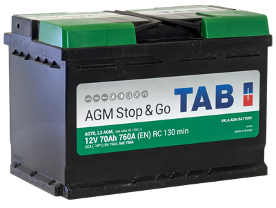 Автомобильный аккумулятор TAB Stop&Go AGM 213070 (70 А/ч) - 
