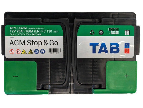 Автомобильный аккумулятор TAB Stop&Go AGM 213070 (70 А/ч)