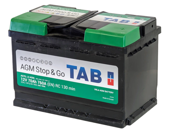 Автомобильный аккумулятор TAB Stop&Go AGM 213070 (70 А/ч)