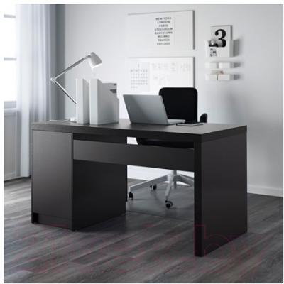 Письменный стол Ikea Мальм 002.141.57 (черно-коричневый)