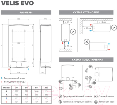 Накопительный водонагреватель Ariston ABS VLS EVO INOX PW 50 D (3626123-R)