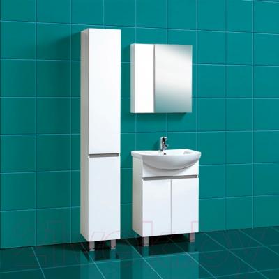 Шкаф с зеркалом для ванной Акваль Афина 60 L / 04.61.00.N - в интерьере