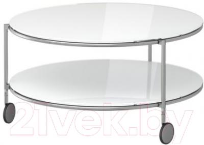 Журнальный столик Ikea Стринд 301.571.03 (белый, никелированный)