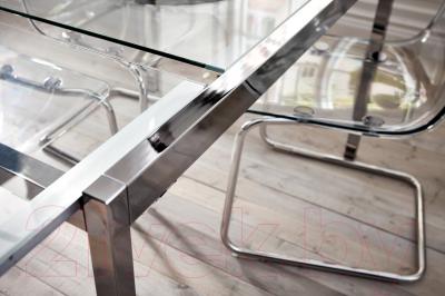 Обеденный стол Ikea Гливарп 302.175.26 (прозрачный, хромированный)