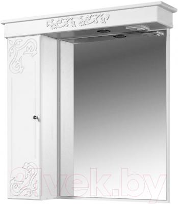 Шкаф с зеркалом для ванной Bliss Амелия 2 / 0455.8 (серебристый)