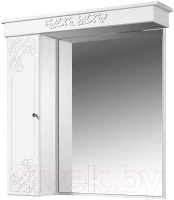 Шкаф с зеркалом для ванной Bliss Амелия-2 / 0455.8 (серебро, без подсветки)