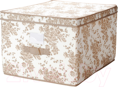 Коробка для хранения Ikea Гарнитур 602.196.04 (бежевый/белый цветок)