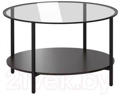 Журнальный столик Ikea Витше 802.133.09 (черно-коричневый, стекло)