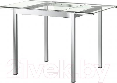 Обеденный стол Ikea Гливарп 802.423.02 (прозрачный, хромированный)