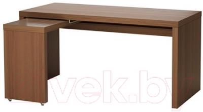 Письменный стол Ikea Мальм 803.275.08 (коричневая морилка/ясеневый шпон)