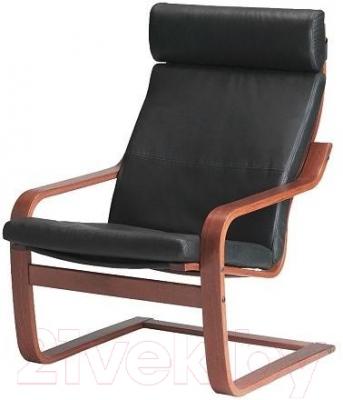 Кресло мягкое Ikea Поэнг 098.054.24 (коричневый/черный)