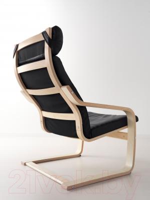 Кресло мягкое Ikea Поэнг 098.054.76 (березовый шпон/черный)
