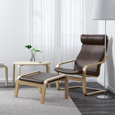 Кресло мягкое Ikea Поэнг 098.291.23 (дубовый шпон/темно-коричневый)