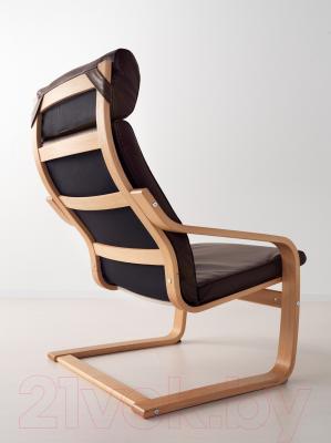 Кресло мягкое Ikea Поэнг 098.291.23 (дубовый шпон/темно-коричневый)
