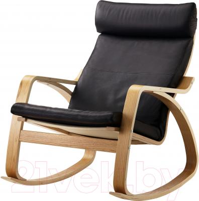 Кресло-качалка Ikea Поэнг 099.008.45 (дубовый шпон/черный)