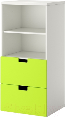 Шкаф Ikea Стува 190.177.22 (белый/зеленый)