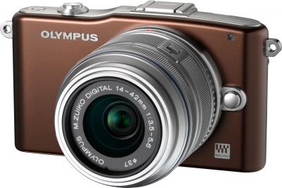 Беззеркальный фотоаппарат Olympus E-PM1 Kit 14-42mm Brown - общий вид