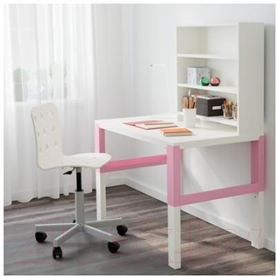 Письменный стол Ikea Поль 391.289.79 (белый/розовый)