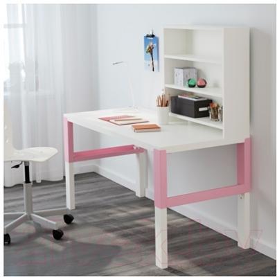 Письменный стол Ikea Поль 391.289.98 (белый/розовый)