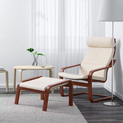 Кресло мягкое Ikea Поэнг 398.305.87 (коричневый/светло-бежевый)