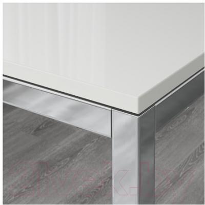 Обеденный стол Ikea Торсби 399.318.45 (белый глянцевый/хром)