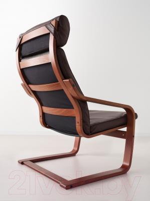 Кресло мягкое Ikea Поэнг 498.291.21 (коричневый/темно-коричневый)