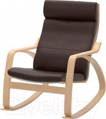 Кресло-качалка Ikea Поэнг 498.610.07 (березовый шпон/темно-коричневый)