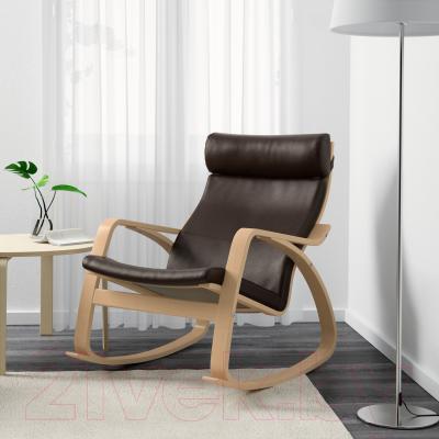 Кресло-качалка Ikea Поэнг 498.610.07 (березовый шпон/темно-коричневый)