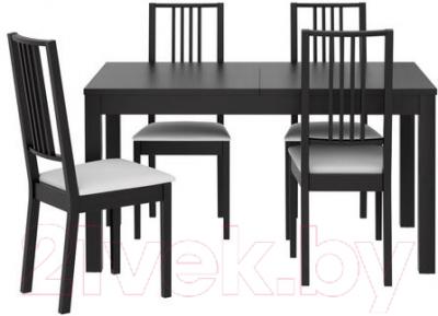 Обеденная группа Ikea Бьюрста / Берье 498.929.28 (коричнево-черный/белый)