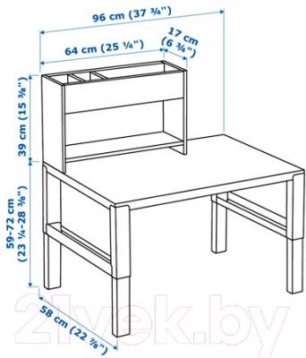 Письменный стол Ikea Поль 591.289.59 (белый/розовый)