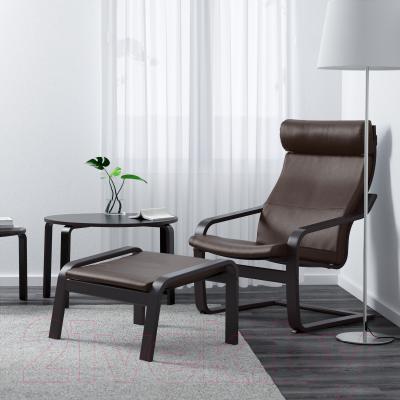 Кресло мягкое Ikea Поэнг 598.291.25 (черно-коричневый/темно-коричн.)