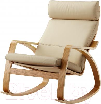 Кресло-качалка Ikea Поэнг 199.008.78 (дубовый шпон/светло-бежевый)