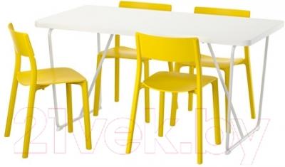 Обеденная группа Ikea Рюдебэкк/ Бэккарид / Ян-Инге 691.612.03 (белый/желтый) - Инструкция по сборке