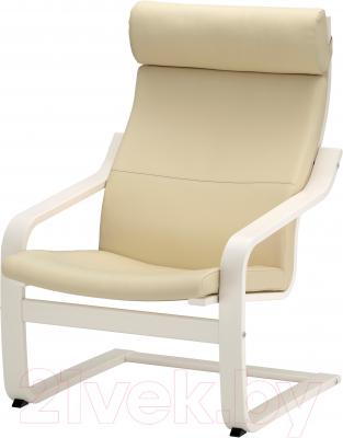 Кресло мягкое Ikea Поэнг 691.631.84 (белый/белый с оттенком)