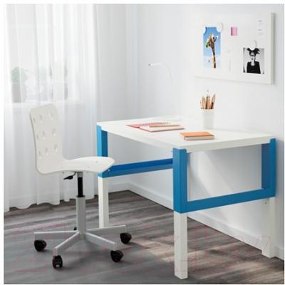 Письменный стол Ikea Поль 791.289.39 (белый/синий)