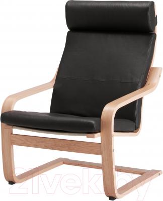 Кресло мягкое Ikea Поэнг 898.055.28 (дубовый шпон/черный)