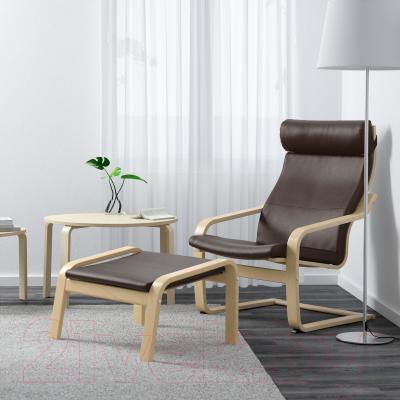 Кресло мягкое Ikea Поэнг 898.291.19 (березовый шпон/темно-коричневый)