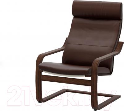 Кресло мягкое Ikea Поэнг 898.607.65 (коричневый/темно-коричневый)