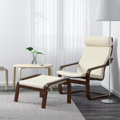 Кресло мягкое Ikea Поэнг 898.607.70 (коричневый/светло-бежевый)