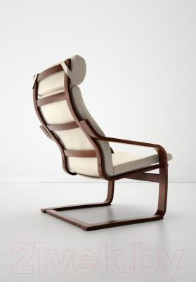 Кресло мягкое Ikea Поэнг 898.607.70 (коричневый/светло-бежевый)