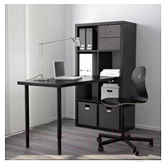 Письменный стол Ikea Каллакс 291.230.72 (черно-коричневый)