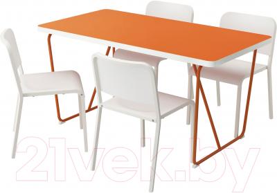 Обеденная группа Ikea Рюдебэкк/ Бэккарид / Мельторп 390.472.28 (белый/оранжевый)