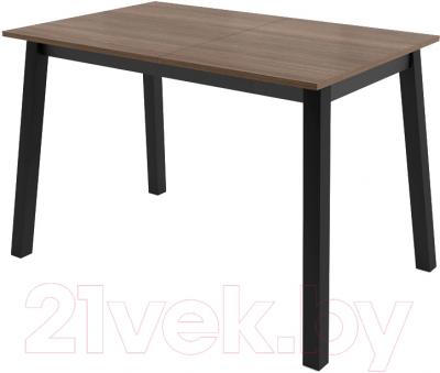 Обеденный стол Мамадома Тирк раздвижной (темное дерево/черный)