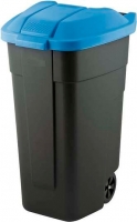 Контейнер для мусора Curver 12900-857-60 / 214127 (110л, черный/голубой) - 